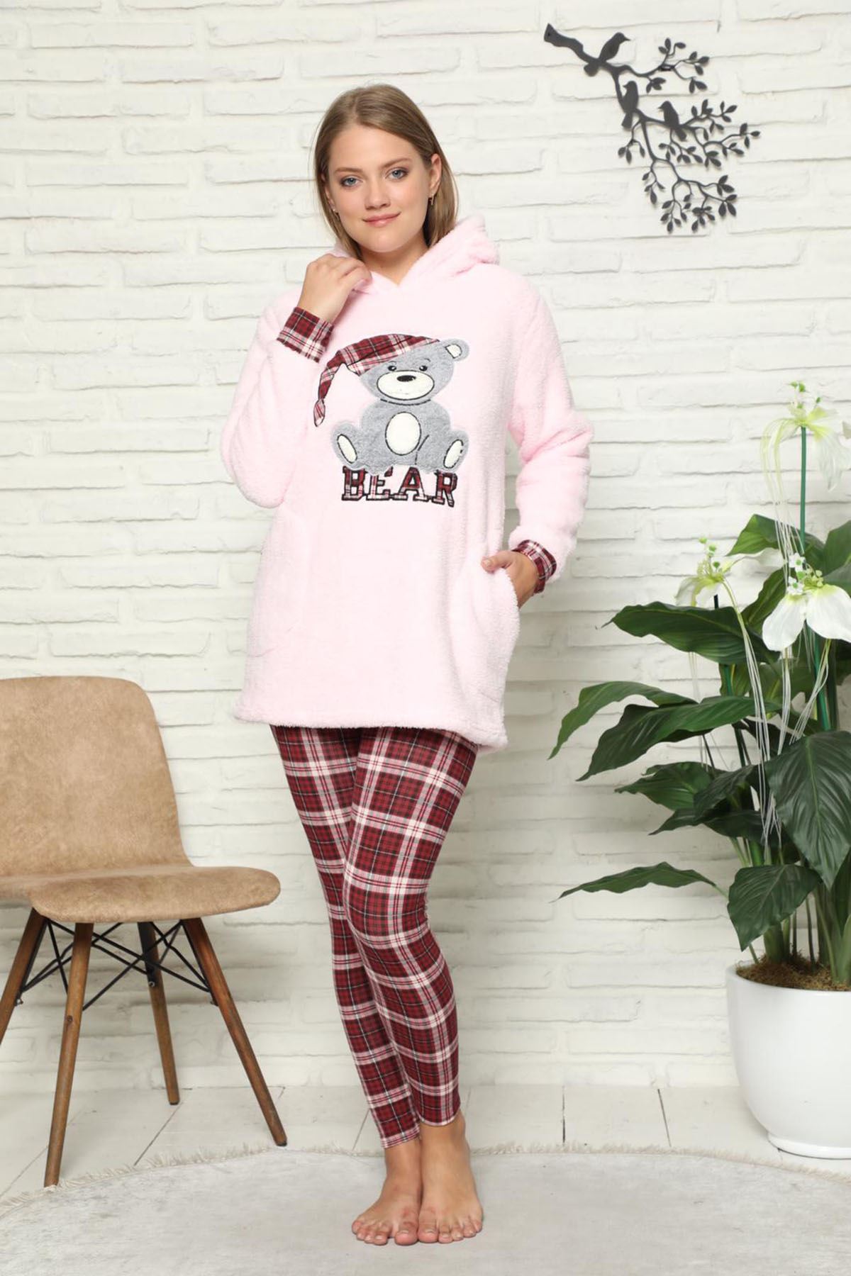 Kadın Pembe Welsoft Polar Pijama 14C-59037