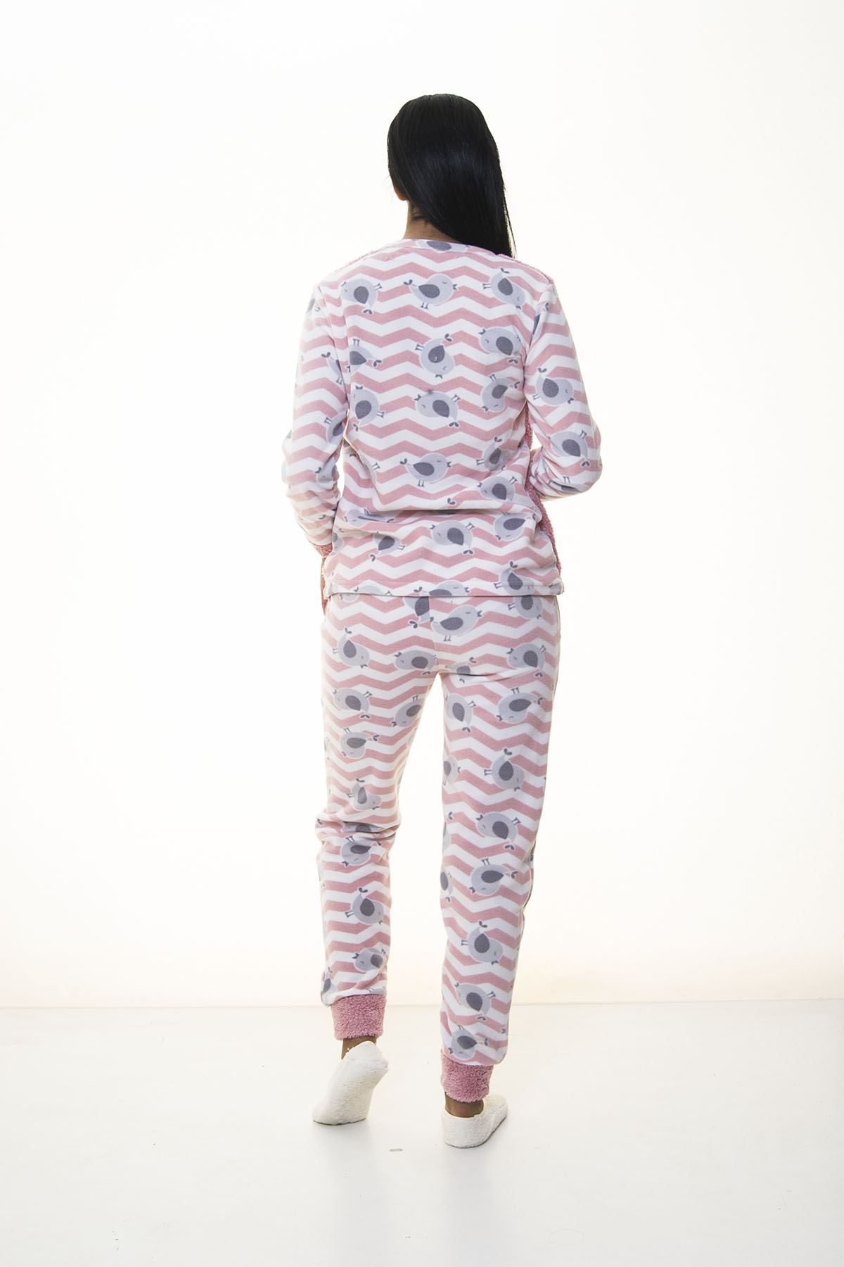 Kadın Welsoft Peluş Kışlık Polar Pijama Takımı 14E-1103