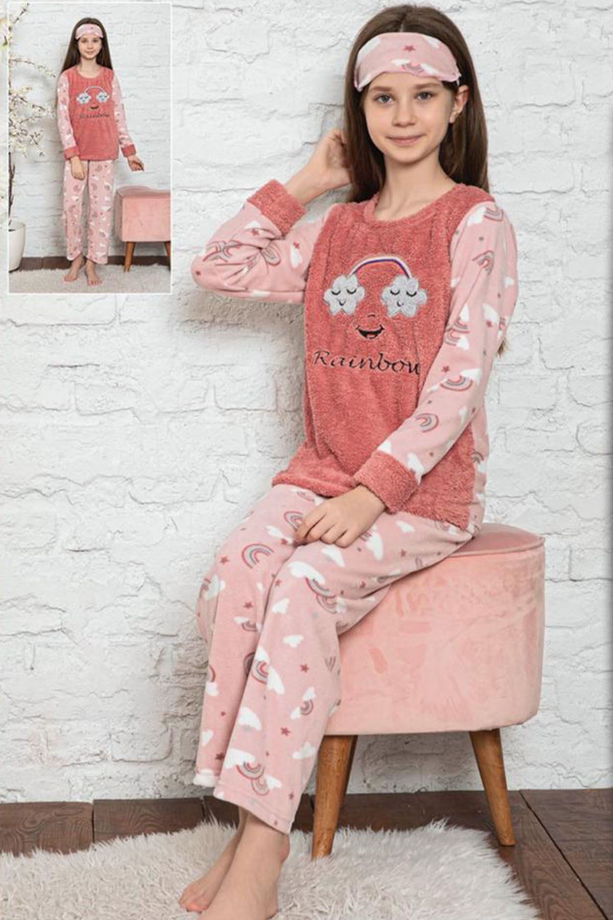 Çocuk Desenli Kışlık Polar Pijama Takımı 13C-0498