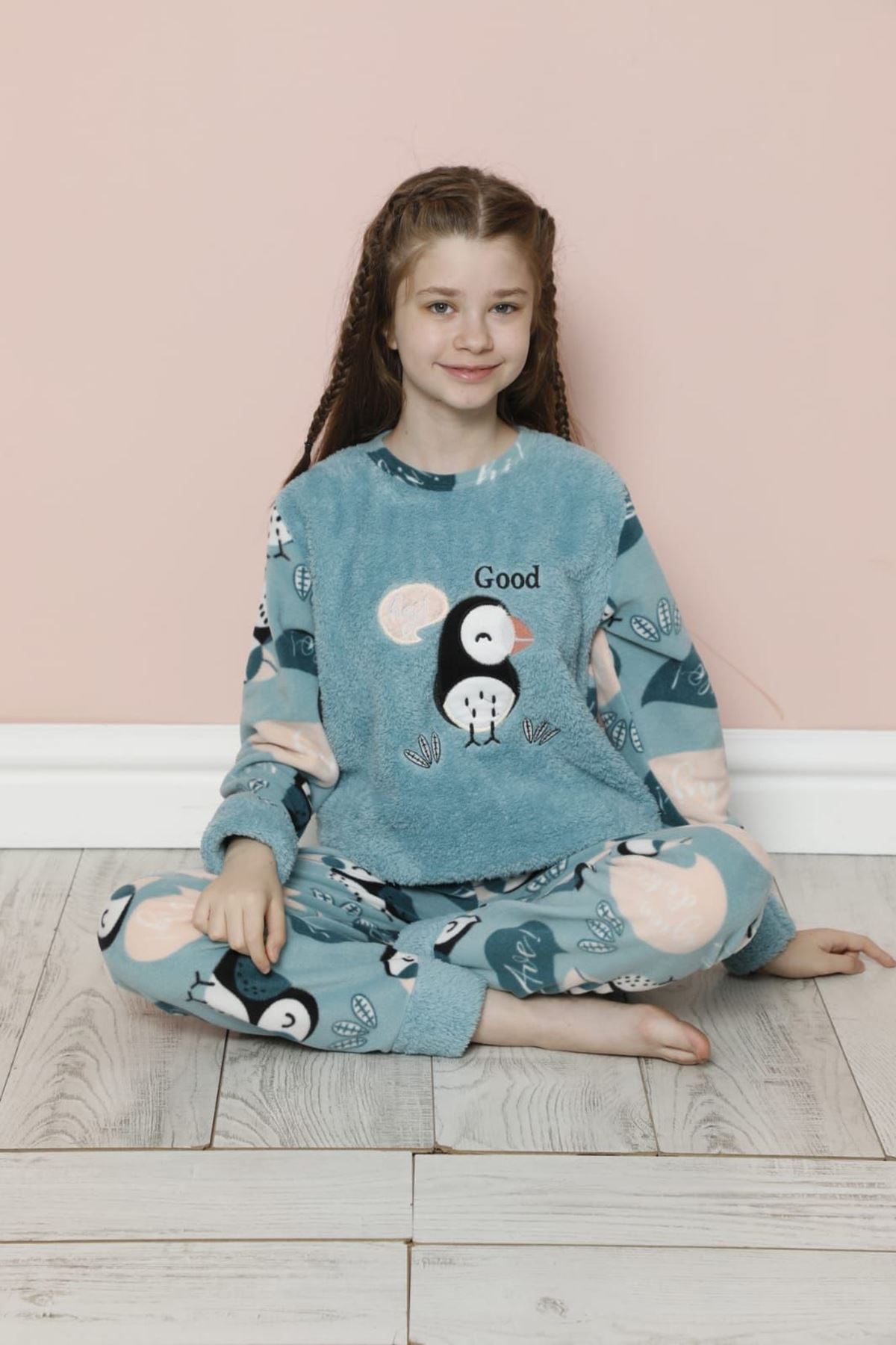 Çocuk Desenli Kışlık Polar Pijama Takımı 9C-20238