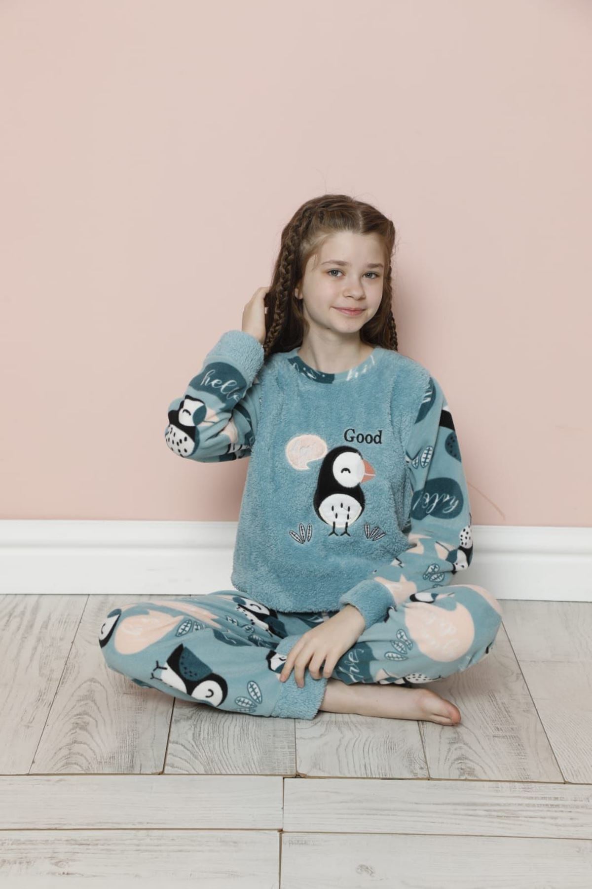 Çocuk Desenli Kışlık Polar Pijama Takımı 9C-20238