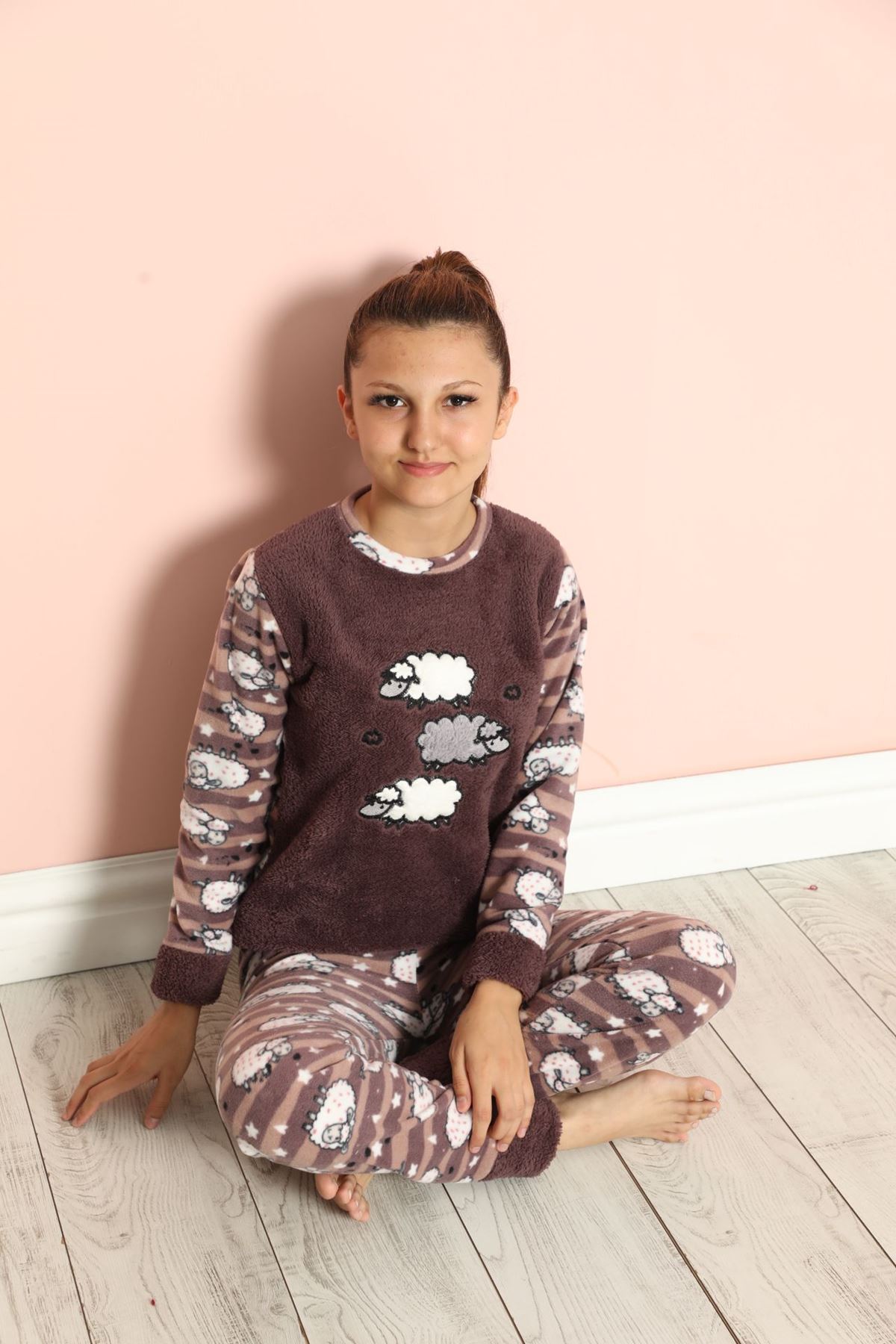 Çocuk Desenli Kışlık Welsoft Polar Pijama Takımı 9C-20302