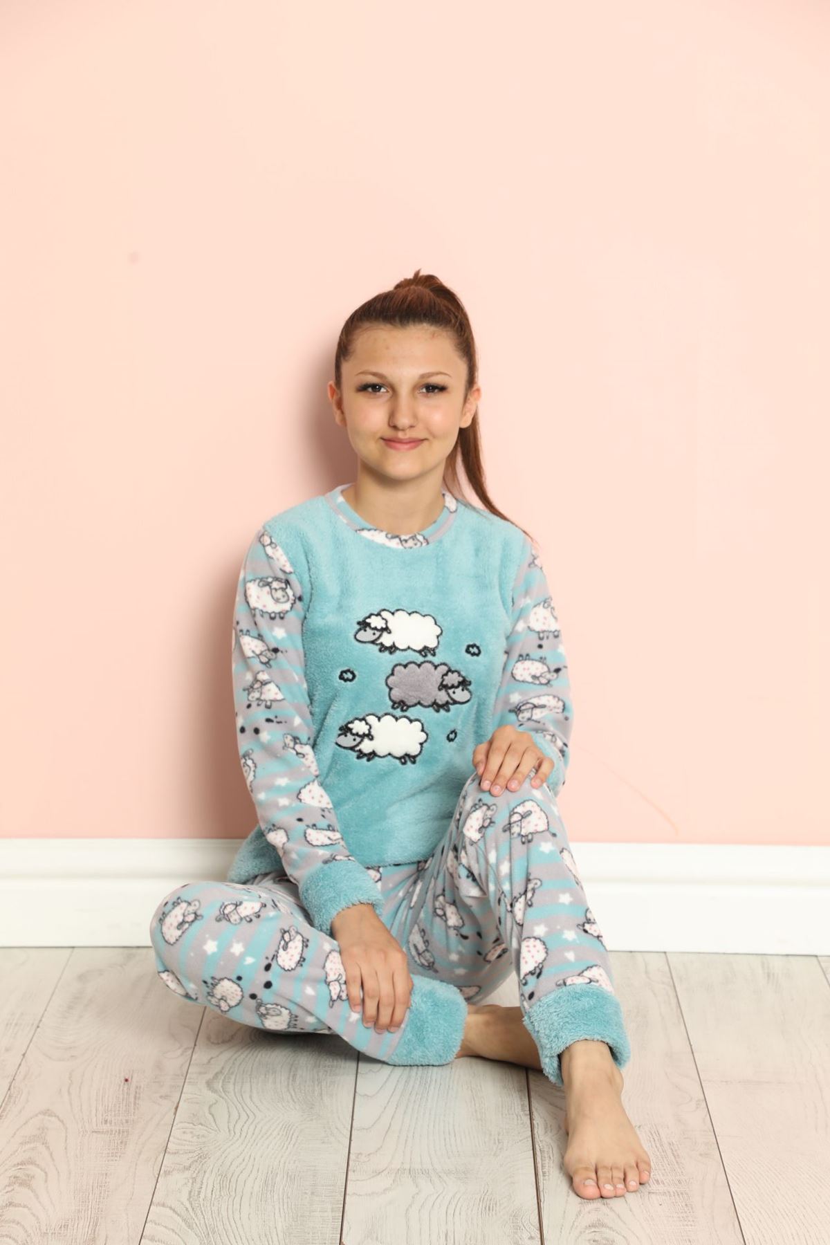 Çocuk Desenli Kışlık Polar Pijama Takımı 9C-20302M