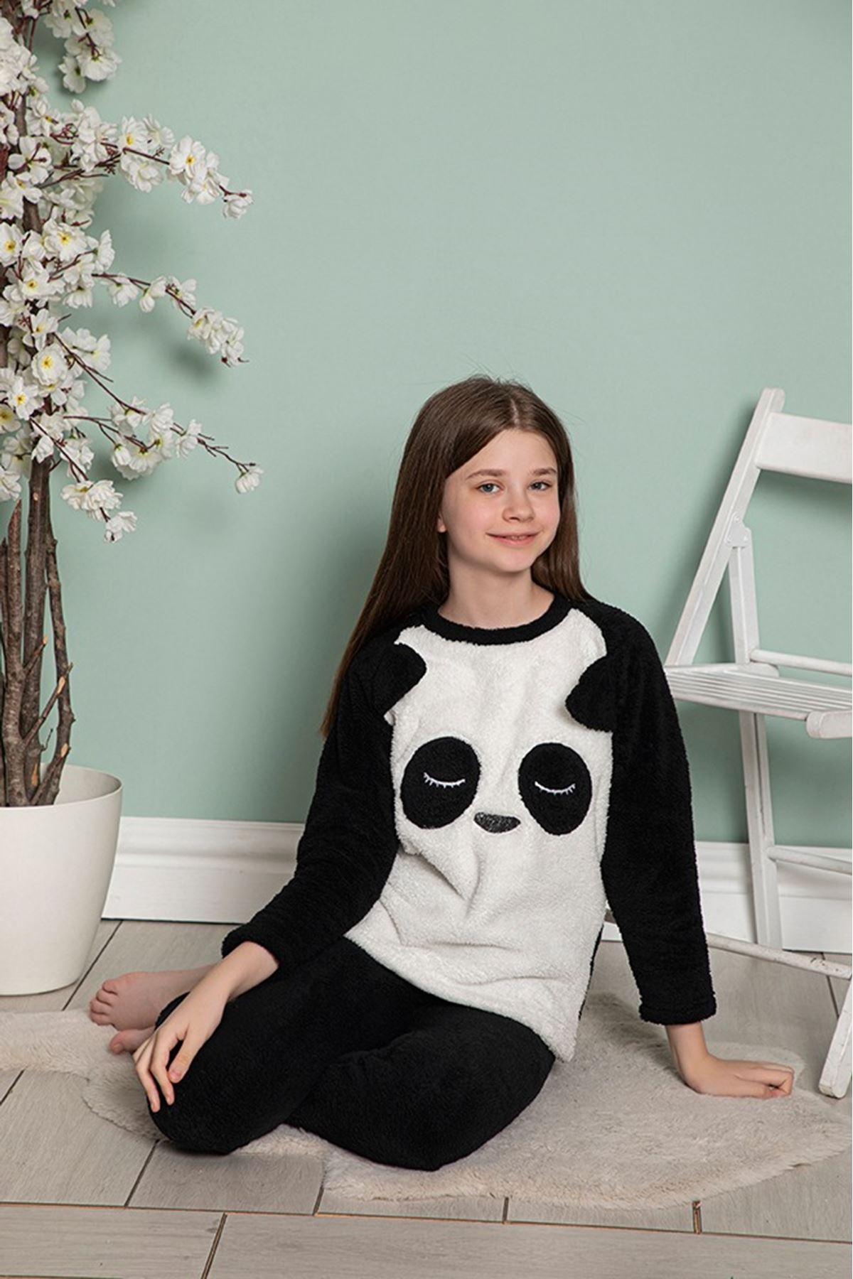 Çocuk Desenli Kışlık Peluş Welsoft Pijama Takımı 17E-10231
