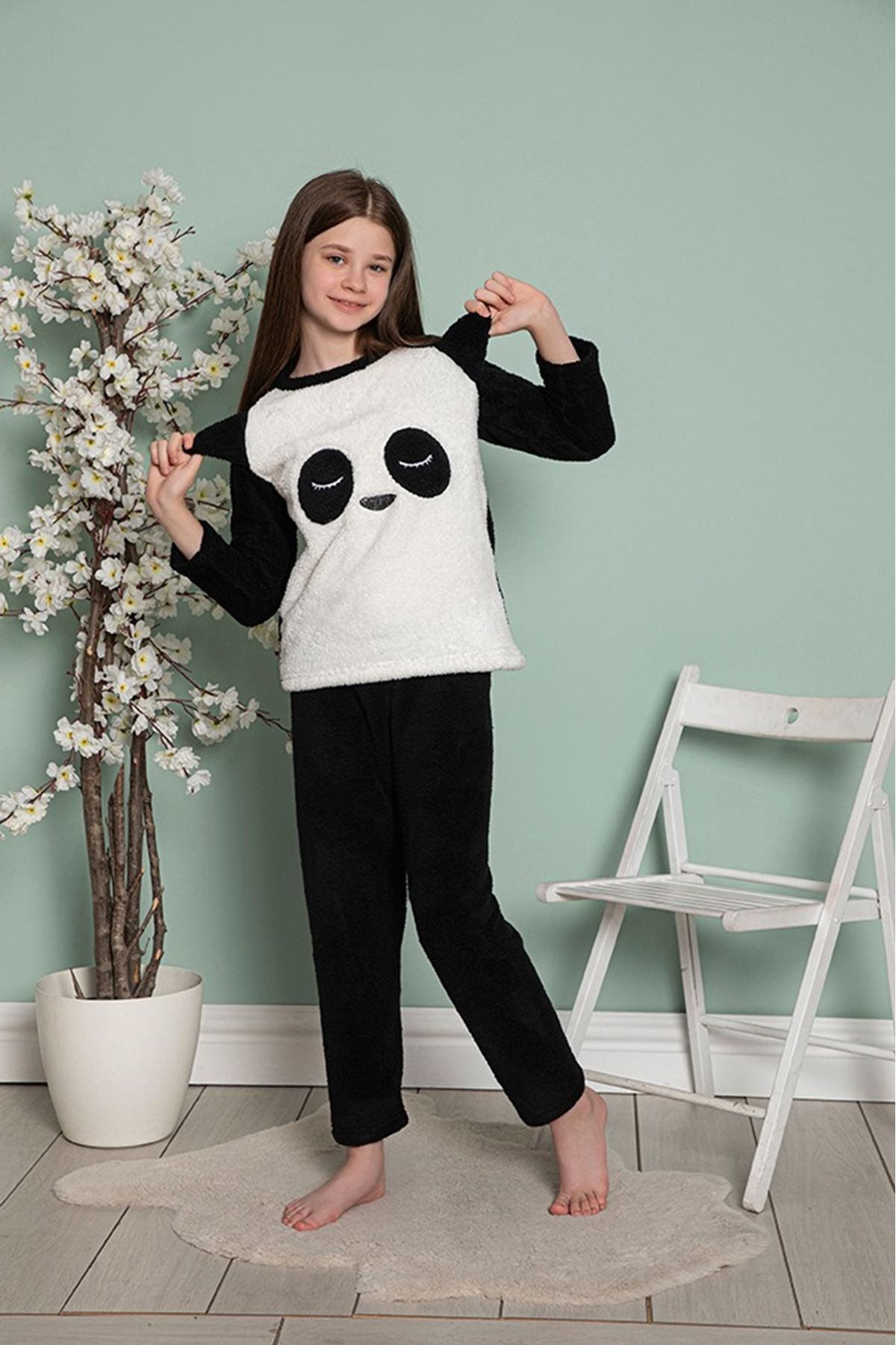 Çocuk Desenli Kışlık Peluş Welsoft Pijama Takımı 17E-10231