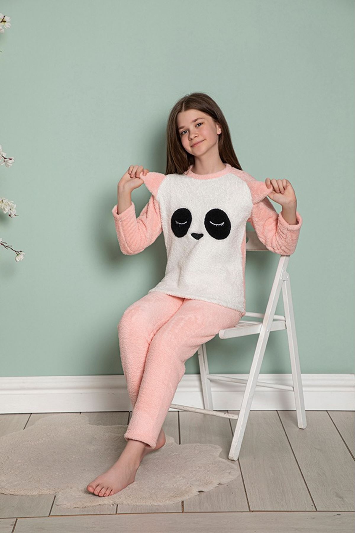 Çocuk Desenli Kışlık Peluş Welsoft Pijama Takımı 17E-10232