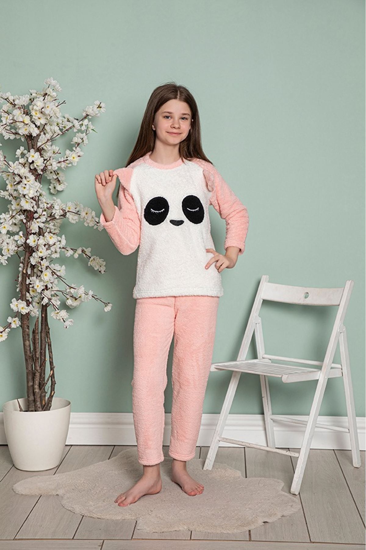 Çocuk Desenli Kışlık Peluş Welsoft Pijama Takımı 17E-10232